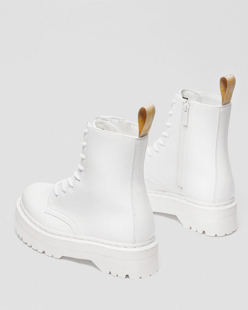 Botas Plataforma Dr Martens Vegan Jadon II Kemble Mono Hombre Blancos | MX 245WNB